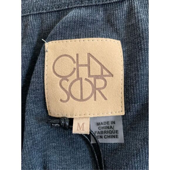 Chaser Vintage Rib Long Sleeve Vented Ruffle‎ Dolman Top in Cruise Gray Size M - Picture 5 of 10